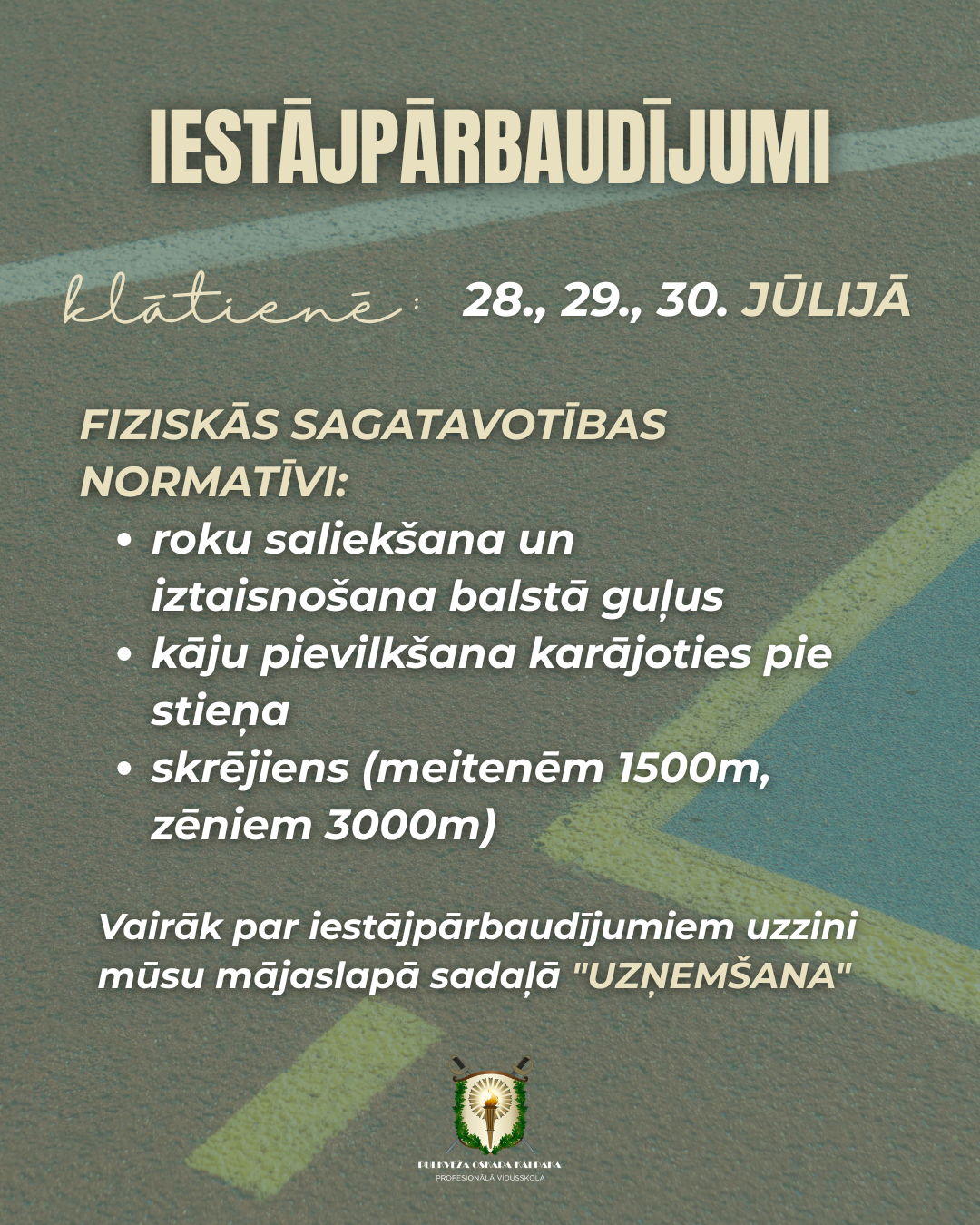 Iestājpārbaudījumi POK PV