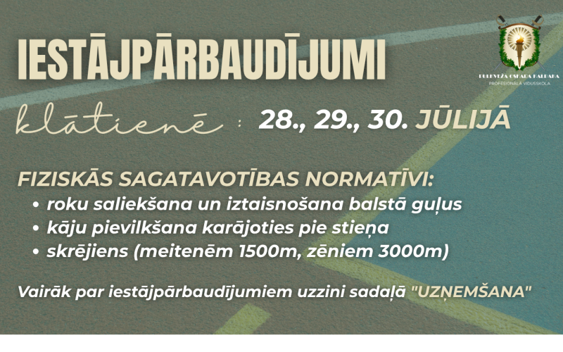iestājpārbaudījumi POK PV